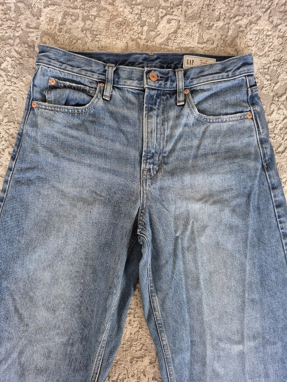 Gap Women's Y2K 90s Streetwear High Rise Barrel Medium Wash Denim Jeans Size 6 - Picture 3 of 6